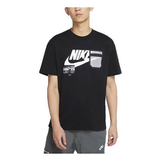 Nike Sportswear logo Printing Cozy Round Neck Short Sleeve Black CZ4662-010