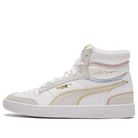 PUMA Ralph Sampson Mid Stitch White/Grey/Yellow High Board Shoes 373340-02
