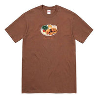 Supreme SS18 Chicken Dinner Tee Brown Printing Short Sleeve Unisex SUP-SS18-0184
