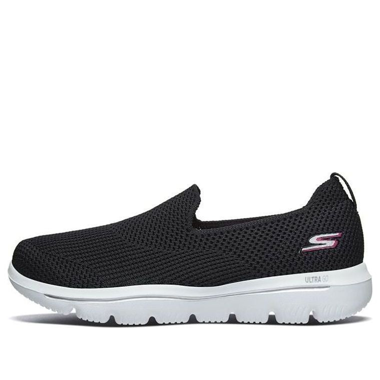 (WMNS) Skechers Go Walk Evolution Ultra Loafers Black/White 15761-BKW