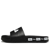 FILA Cozy Lightweight Thick Sole Unisex Black Korean Version Slippers 1SM01591D_001