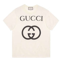 (WMNS) Gucci Interlock Double G Printing Short Sleeve White 539081-X3Q35-7561