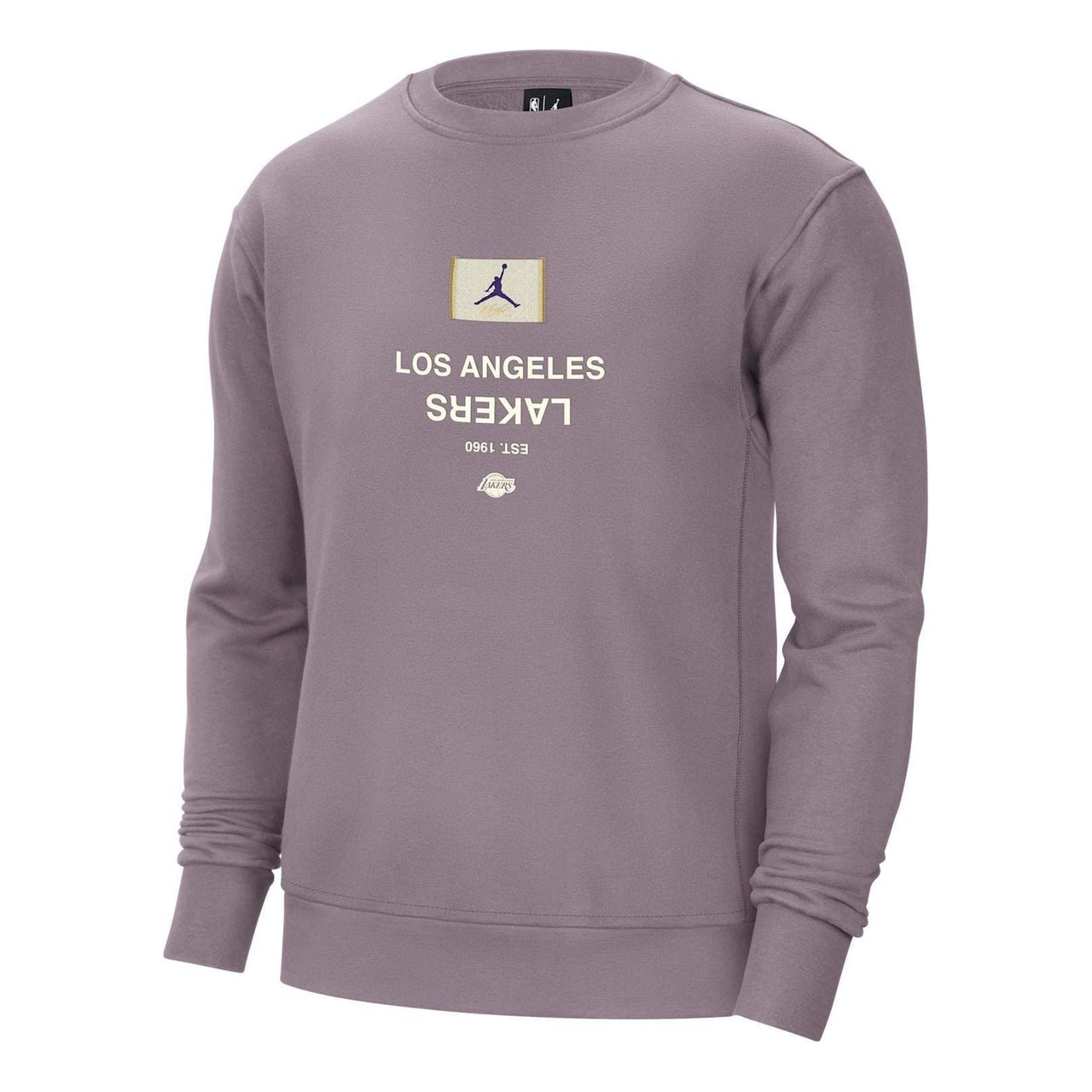 Air Jordan Los Angeles Lakers Courtside NBA Fleece Crew-Neck Sweatshirt Asia Sizing 'Purple Smoke' FV8350-524