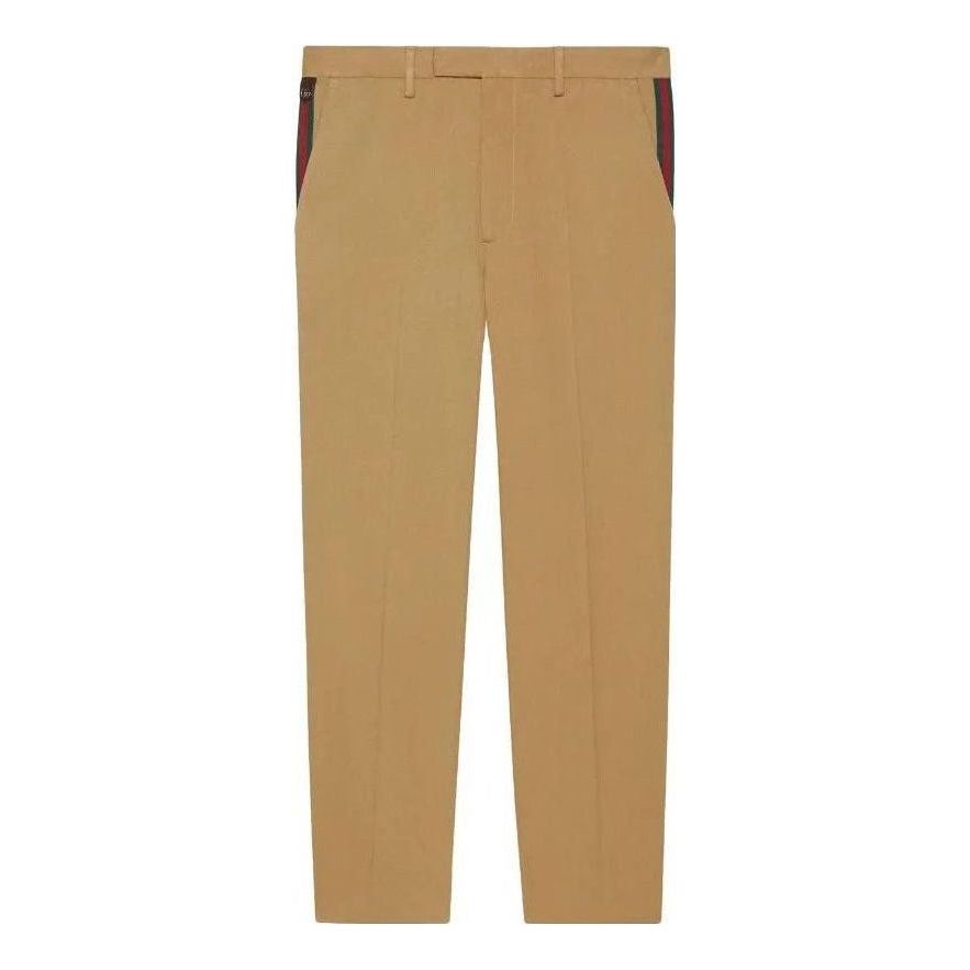 Gucci Cotton Ankle Pant With Web 'Light Brown' 668588-Z8AQY-9727