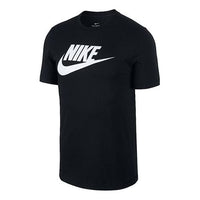 Nike Men's Sportswear Tee Icon Futura Casual Sport Alphabet Printing Round NeckShort Sleeve Men's Black AR5004-010