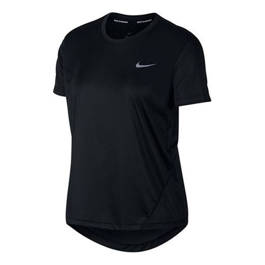 (WMNS) Nike Dri-FIT Sports Training Quick Dry Breathable Round Neck Short Sleeve Black T-Shirt AJ8122-010
