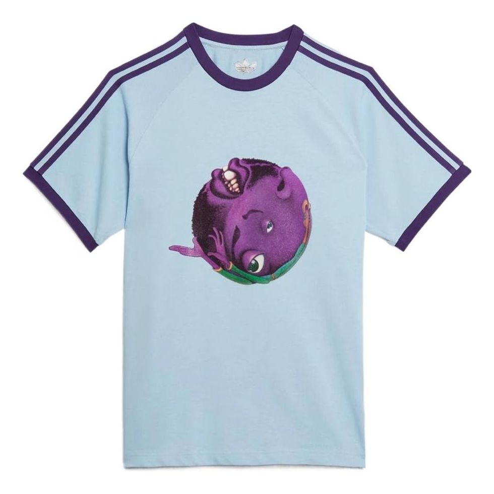 adidas originals Originals x Kerwin Frost Crossover Cartoon Pattern Printing Sports Short Sleeve Pink Blue HB7424