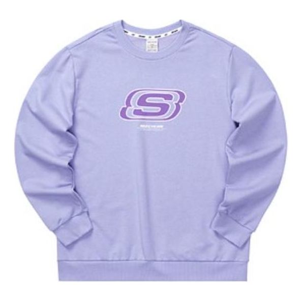 Skechers Casual Series Letter Round Neck Sweatshirt Unisex 'Purple' L322U083-01DU