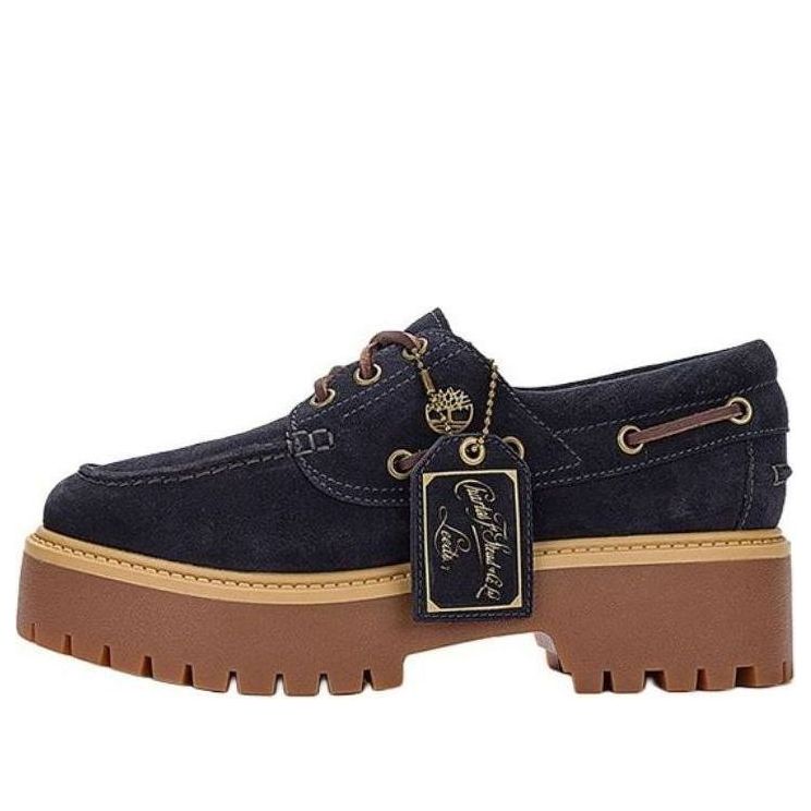 (WMNS) Timberland C.F. STEAD Indigo Suede Stone Street Platform Boat Shoes 'Dark Blue Suede' A62MZ