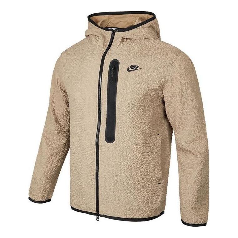Nike Sportswear Tech Lined Woven Full-Zip Hooded Jacket 'Tan' DQ4323-247