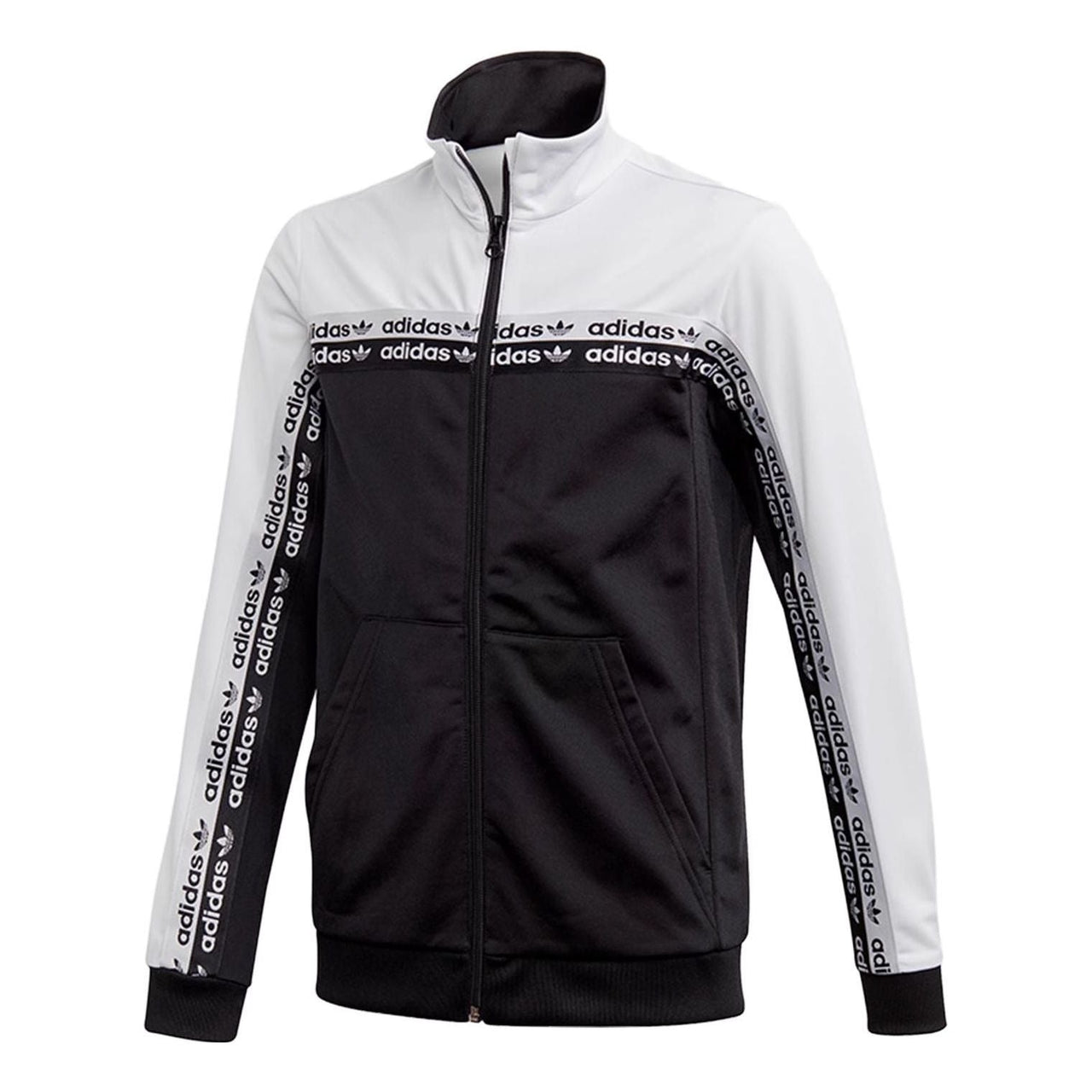 (GS) adidas MEDIUM Track Jacket 'Black White' FM4393