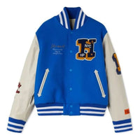 HERON PRESTON Heron Patches Varsity Jacket 'Blue White' HMEA087F22FAB0014519