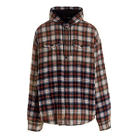 Balenciaga Bleached Plaid Long Sleeve Hooded Shirt 'Red White Black' 699223TMM059783