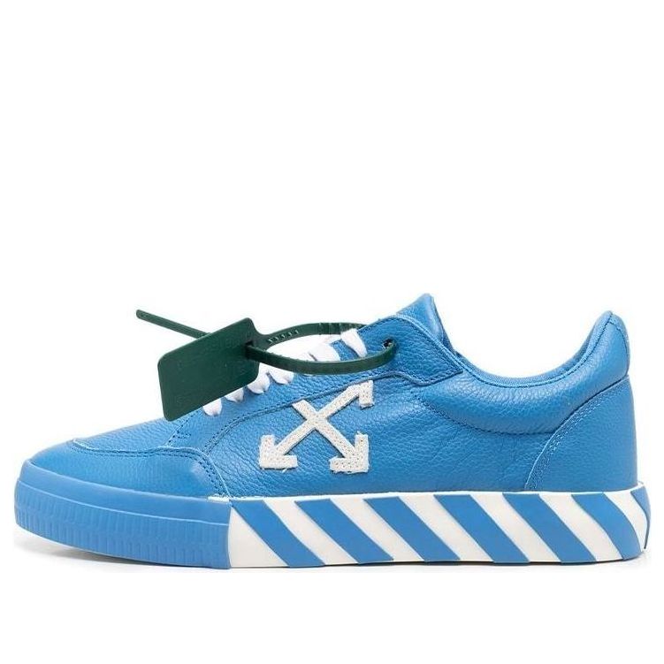 Off-White Low Vulcanized Leather Trainers 'Blue White Green' OMIA085S22LEA0024501