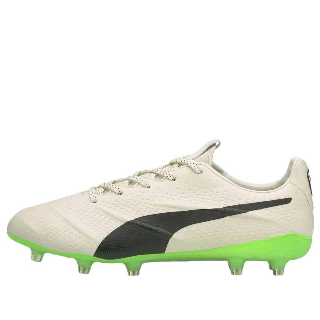 PUMA King Platinum 21 Vegan FG AG 'Ivory Glow Green Glare' 106675-01
