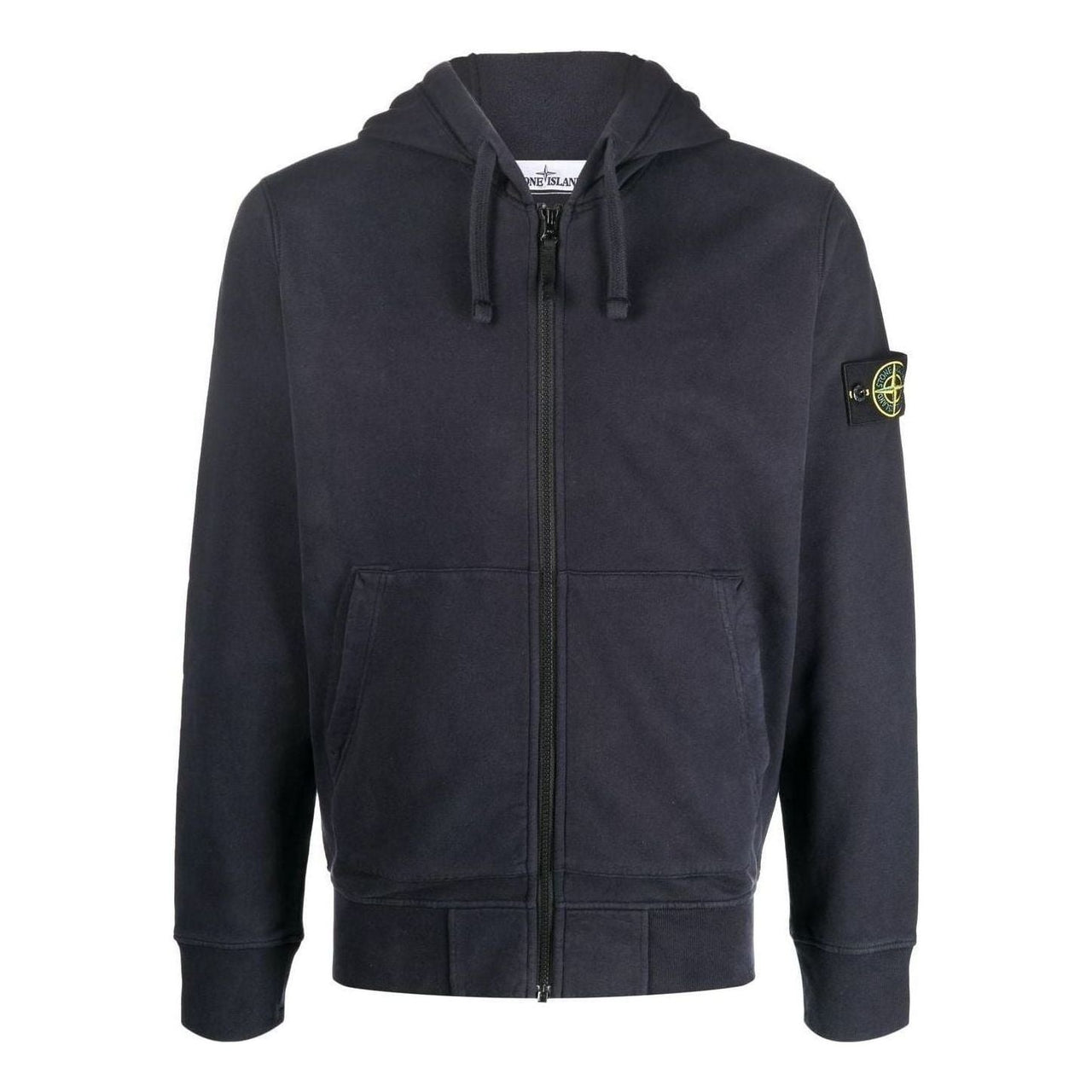 STONE ISLAND Brushed Cotton Full Zip Jacket 'Navy' 771564220-V0020