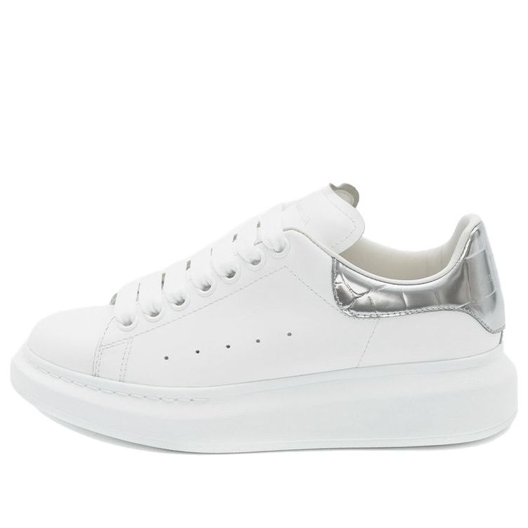 (WMNS) Alexander McQueen Oversized Sneaker 'Silver Crocodile' 553770WHYBQ9071