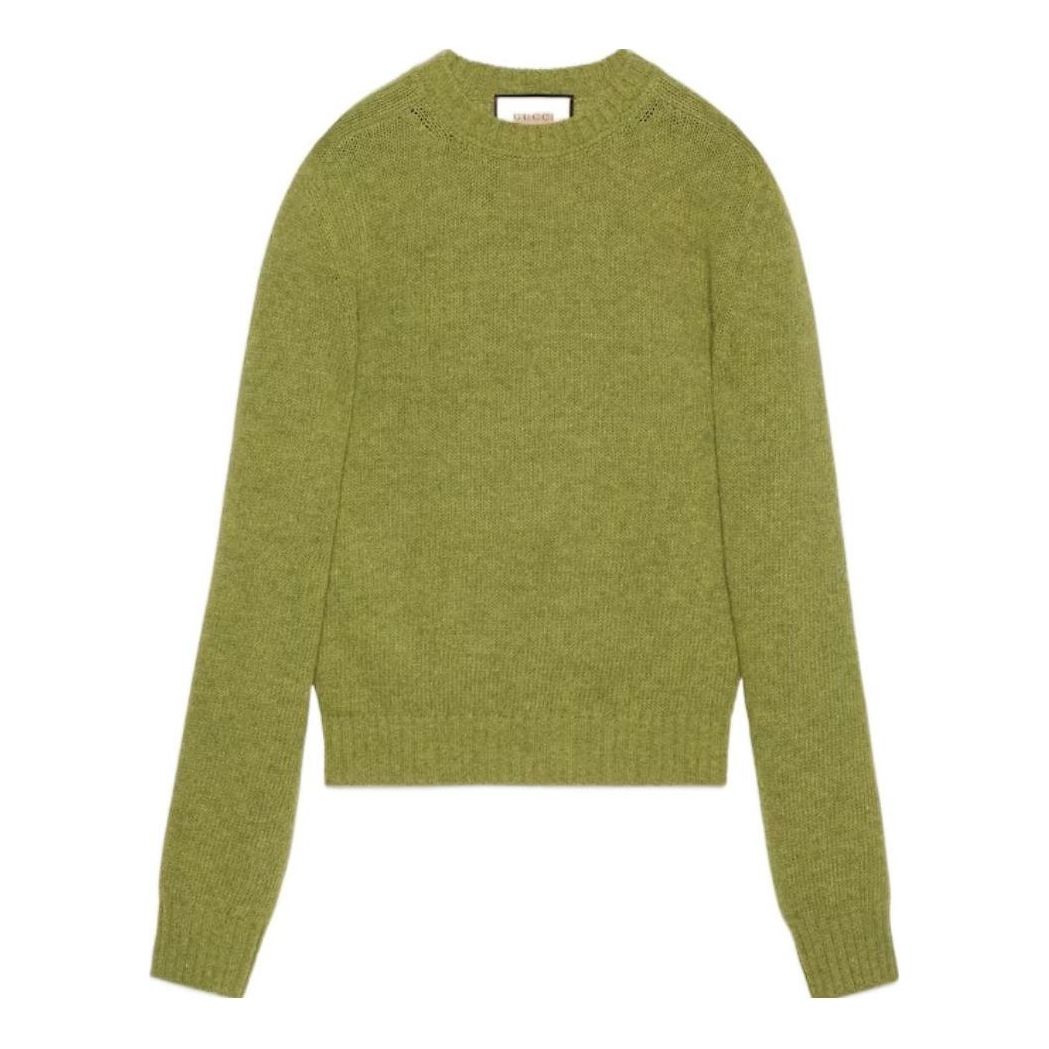 Gucci Logo Embroidery Wool Sweater 'Green' 763365-XKDNV-3553