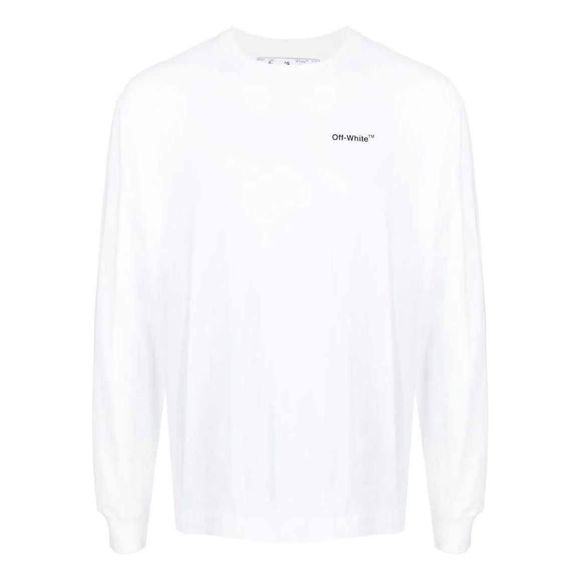 Men's Off-White SS22 Logo Printing Long Sleeves White T-Shirt OMAB064C99JER00301100110