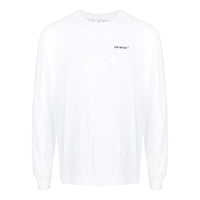 Men's Off-White SS22 Logo Printing Long Sleeves White T-Shirt OMAB064C99JER00301100110
