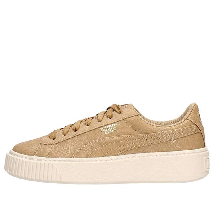 (WMNS) PUMA Basket Platform Cv 'Wheat White' 365623-02