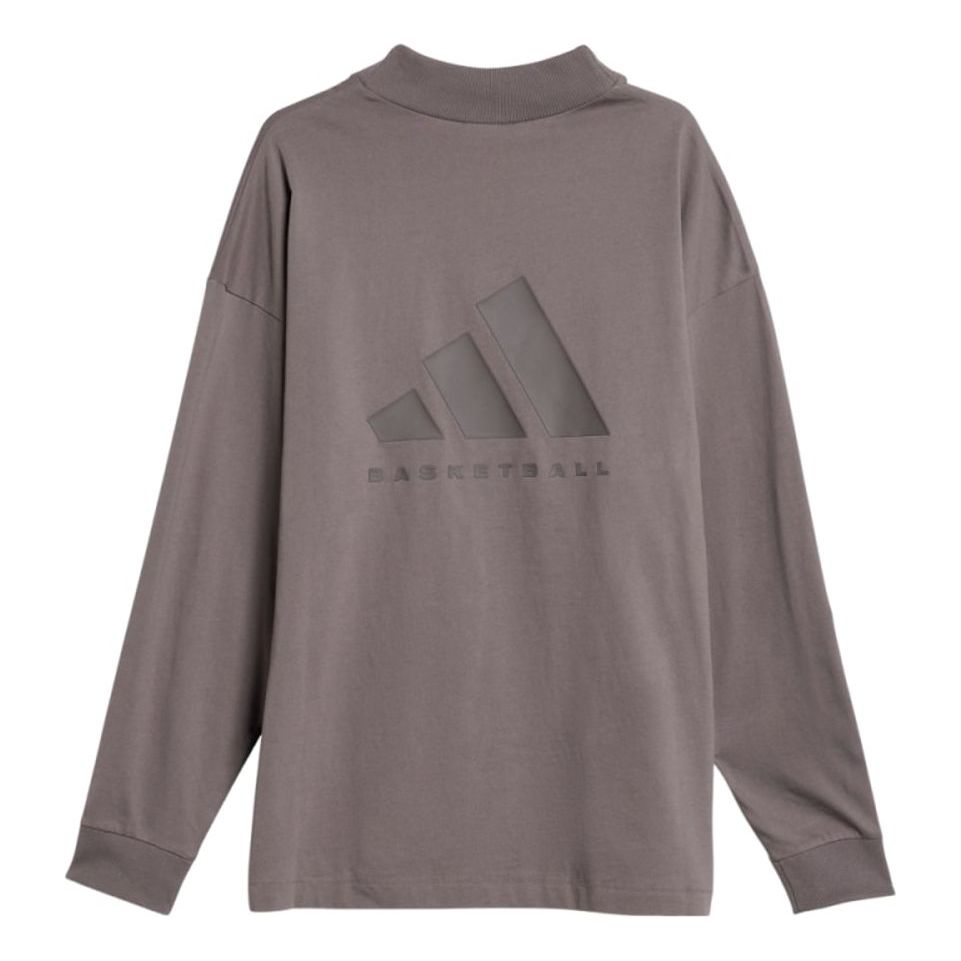 adidas Basketball Long Sleeve Tee Asia Sizing 'Brown' IX1972