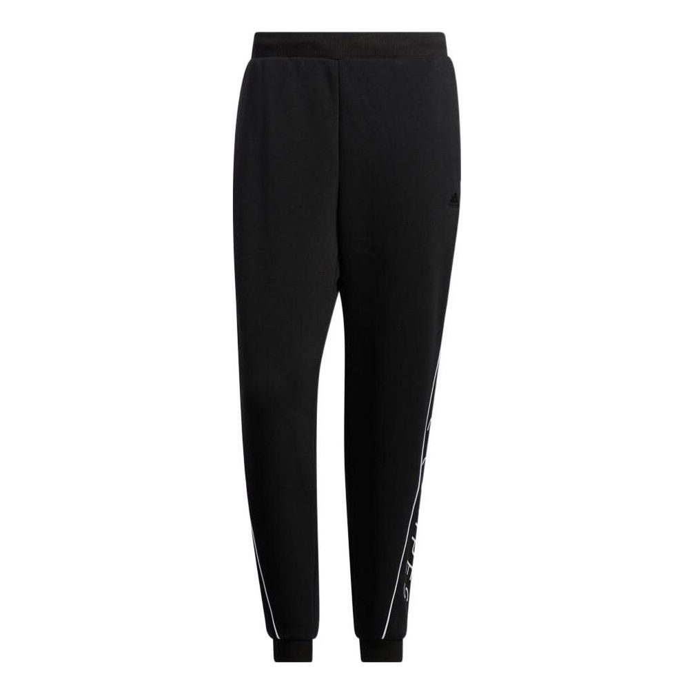 Men's adidas Minimalistic Alphabet Printing Bundle Feet Sports Pants/Trousers/Joggers Black HM2682