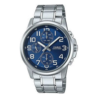 CASIO Quartz Waterproof Unisex Mens BlueSilver Analog MTP-E307D-2A