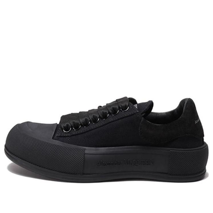 (WMNS) Alexander McQueen Deck Skate Plimsoll Shoes 'Black' 697120W4MV71000