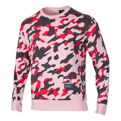 adidas U2 GFX CS LNG Printing Casual Sports Round Neck Pullover Camouflage FJ0185