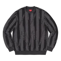 Supreme Textured Stripe Crewneck 'Black Grey' SUP-FW20-385