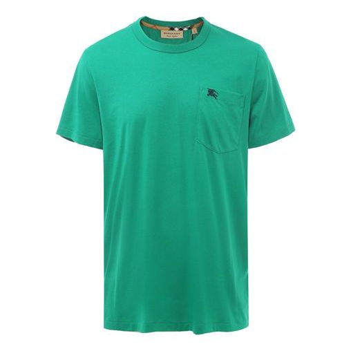 Men's Burberry Logo Round Neck Short Sleeve Green 80277191