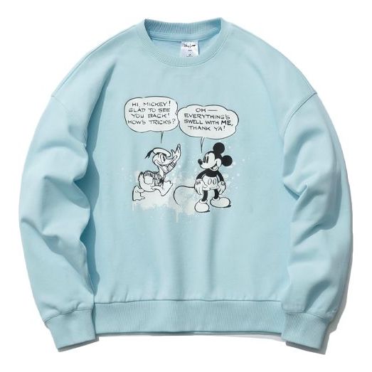 Li-Ning x Disney Crossover Sports Fashion Series Cartoon Printing Loose Sports Pullover Round Neck 'Blue' AWDR380-4