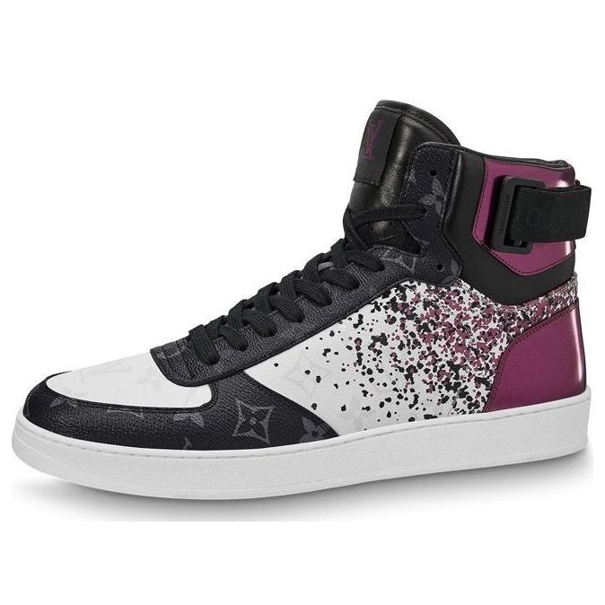 LOUIS VUITTON Rivoli Ankle Sneakers 'Metallic Purple with Black Monogram' 1A5YK