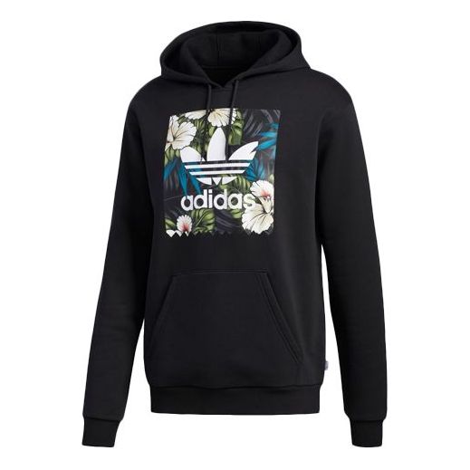 adidas originals Adifloral Hoody Sweatshirt For Men Black FM7305