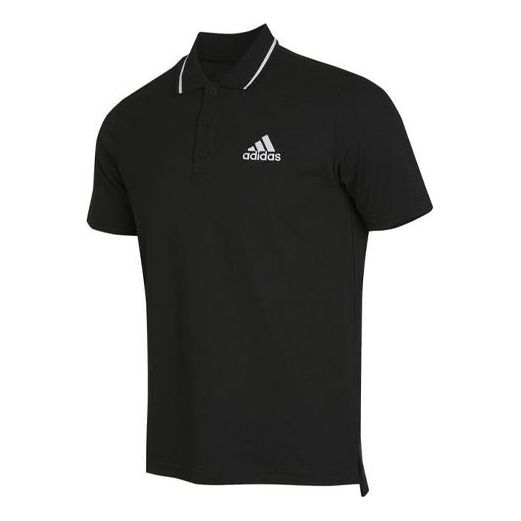 adidas M Sl Pq Ps Logo Athleisure Casual Sports Short Sleeve Polo Shirt Black GK9027