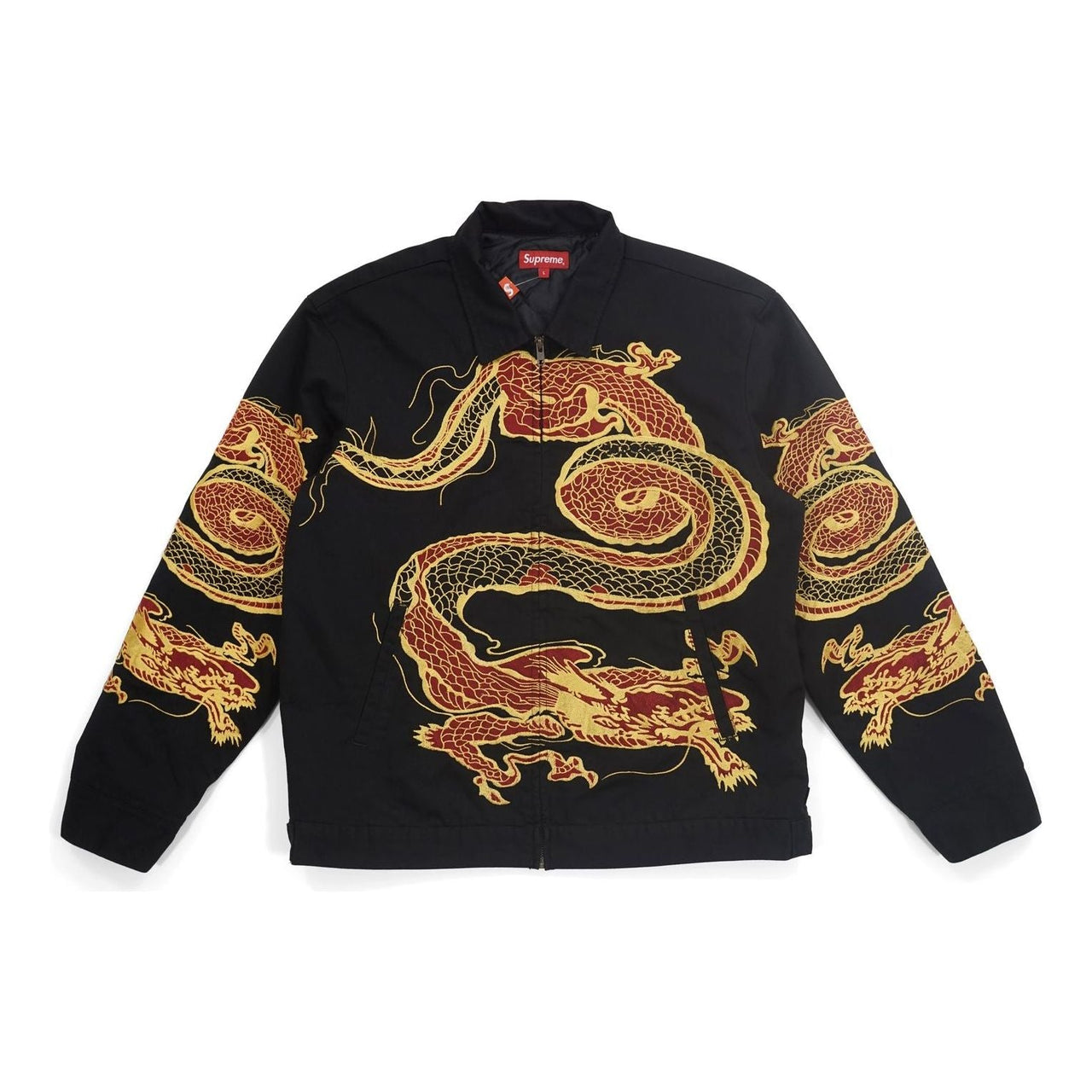 Supreme FW18 Dragon Work Jacket Black Dragon Robe China Embroidered Unisex SUP-FW18-424