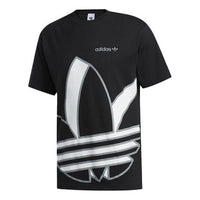 adidas originals Large Logo Printing Sports Round Neck Short Sleeve Black GH9489