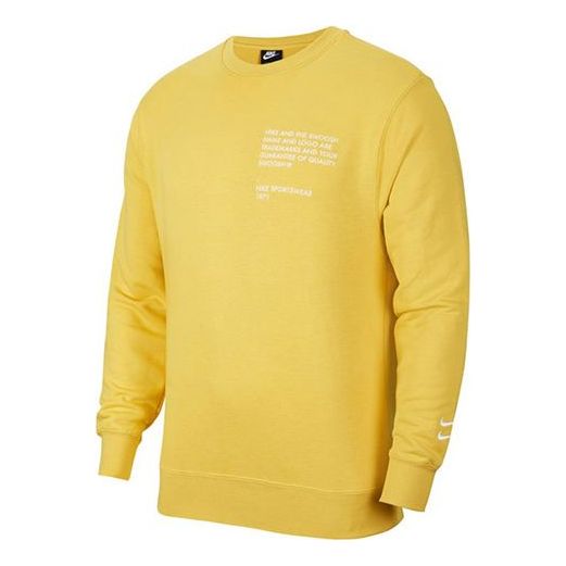 Nike Swoosh Athleisure Casual Sports Pullover Yellow CU4035-761