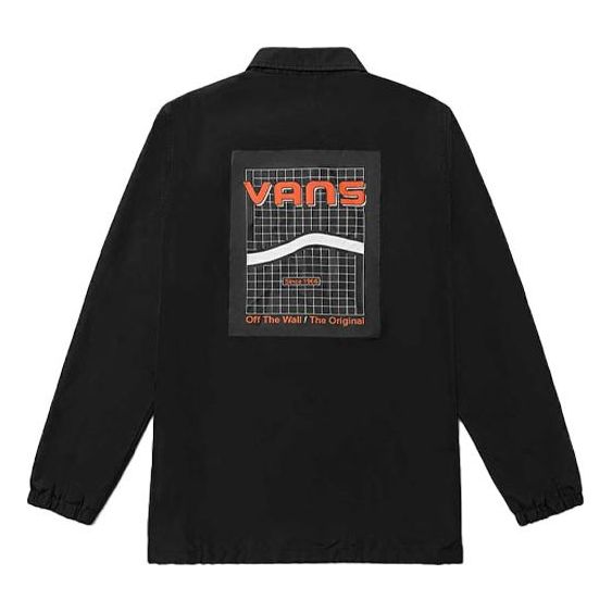 Vans Back Printing Long Sleeves lapel Jacket Couple Style Black VN0A5H8OBLK