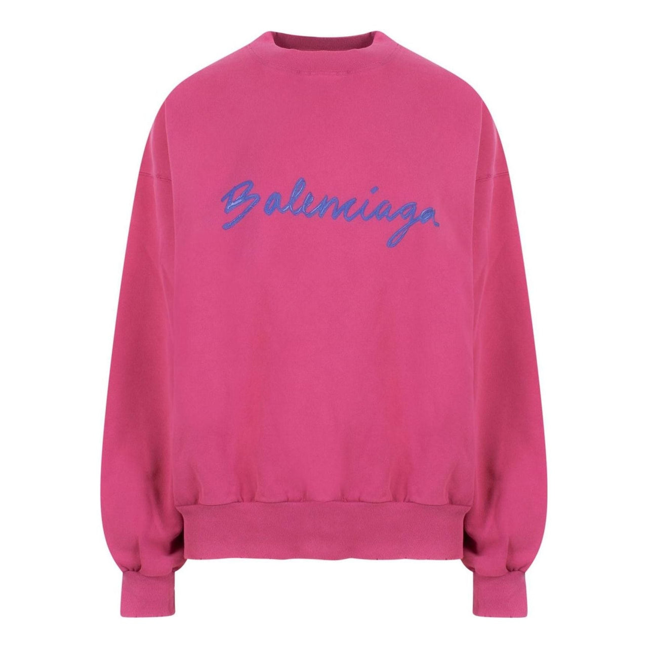 (WMNS) Balenciaga Script Logo Crewneck Sweatshirt 'Dark Fuchsia' 697869TMVB50507
