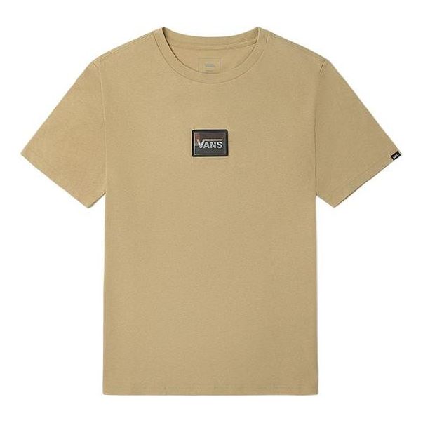 Vans Small Label Round Neck Short Sleeve Couple Style Khaki VN0A5F2W7UE