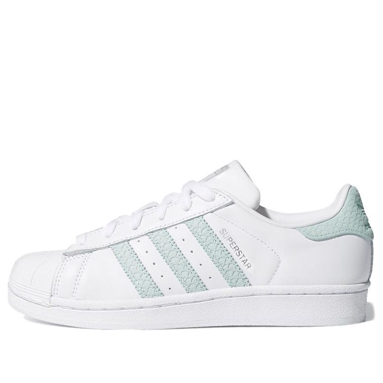 (WMNS) adidas originals Superstar 'White/Ash Green/Silver Metallic' B41509