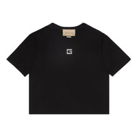 (WMNS) Gucci Cotton jersey T-shirt 'Black White' 764971-XJF1K-1043