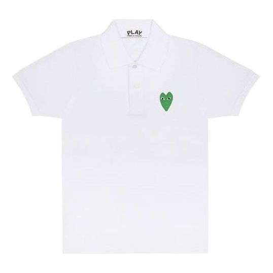 (WMNS) COMME des GARCONS PLAY Polo Green Heart 'White' AZ-T045-051-5
