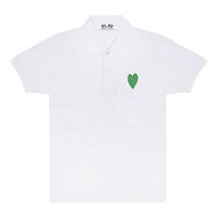 (WMNS) COMME des GARCONS PLAY Polo Green Heart 'White' AZ-T045-051-5