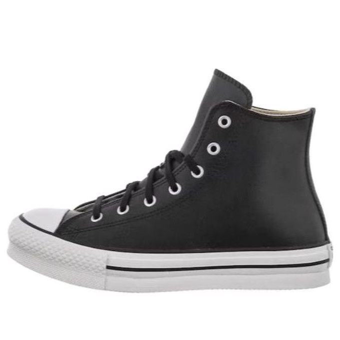(GS) Converse Chuck Taylor All Star Eva Lift Platform Leather High Top 'Black' A02485C