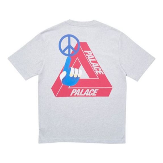 PALACE Tri-smiler Round Neck Short Sleeve Unisex Gray P18TS102