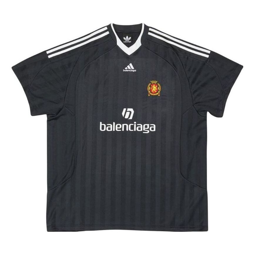 Balenciaga x adidas Oversized Soccer T-Shirt 'Black' 723663TNV131000