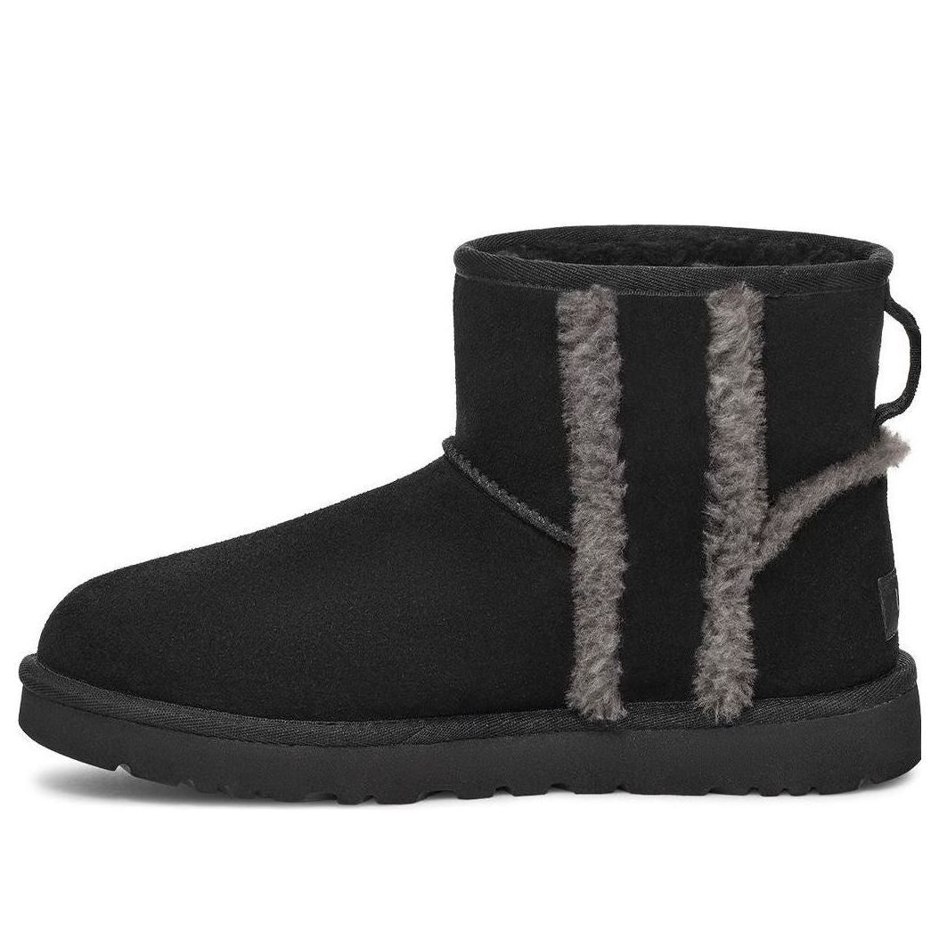 (WMNS) UGG Classic Mini Shearling Logo 'Black' 1153473-BLK
